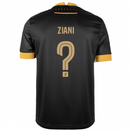 Kandiny Niño Camiseta Sacha Ziani #0 Negro Marrón 2ª Equipación 2024/25 La Camisa Chile