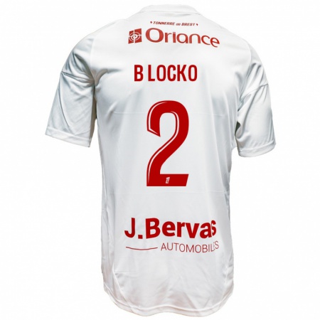 Kandiny Niño Camiseta Bradley Locko #2 Blanco Rojo 2ª Equipación 2024/25 La Camisa Chile