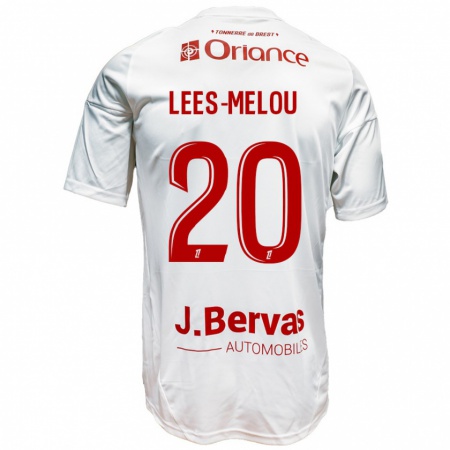 Kandiny Niño Camiseta Pierre Lees-Melou #20 Blanco Rojo 2ª Equipación 2024/25 La Camisa Chile