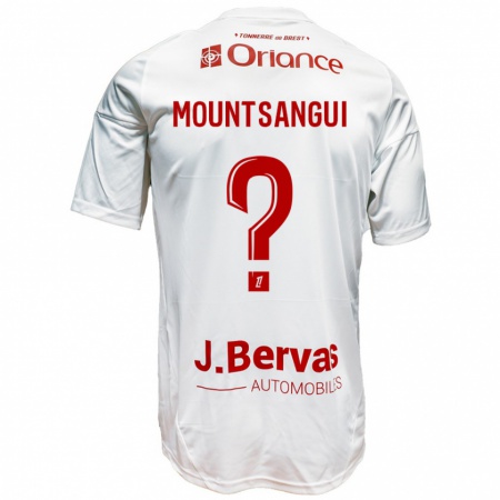 Kandiny Niño Camiseta Warren Mountsangui #0 Blanco Rojo 2ª Equipación 2024/25 La Camisa Chile