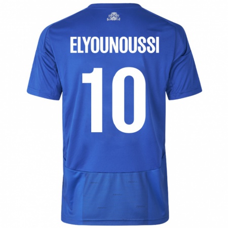 Kandiny Niño Camiseta Mohamed Elyounoussi #10 Blanco Azul 2ª Equipación 2024/25 La Camisa Chile