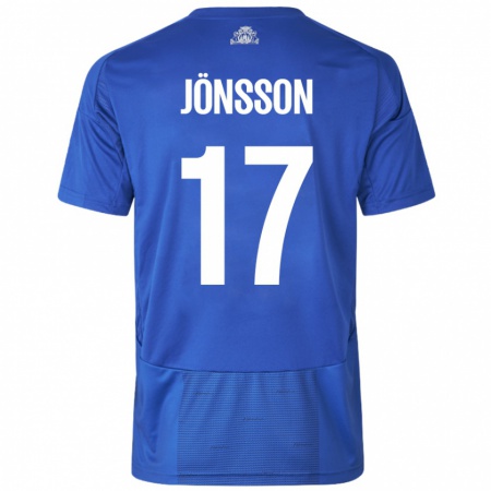 Kandiny Niño Camiseta Neo Jönsson #17 Blanco Azul 2ª Equipación 2024/25 La Camisa Chile