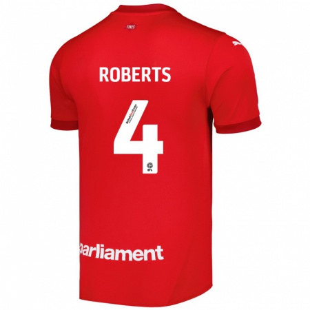 Kandiny Hombre Camiseta Marc Roberts #4 Rojo 1ª Equipación 2024/25 La Camisa Chile