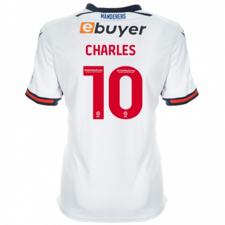 Kandiny Hombre Camiseta Dion Charles #10 Blanco 1ª Equipación 2024/25 La Camisa Chile