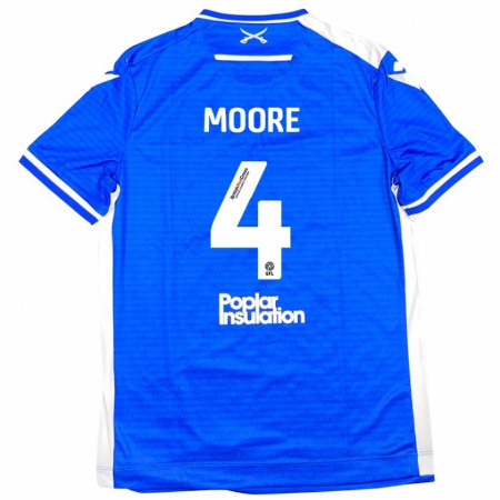 Kandiny Hombre Camiseta Taylor Moore #4 Azul Blanco 1ª Equipación 2024/25 La Camisa Chile