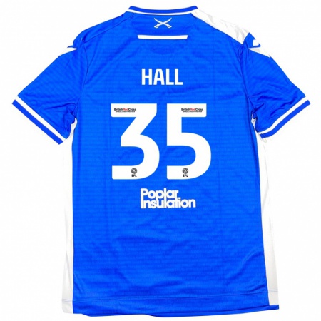 Kandiny Hombre Camiseta Matt Hall #35 Azul Blanco 1ª Equipación 2024/25 La Camisa Chile