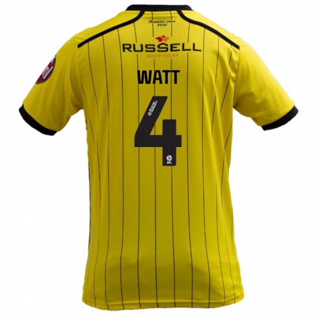 Kandiny Hombre Camiseta Elliot Watt #4 Amarillo 1ª Equipación 2024/25 La Camisa Chile