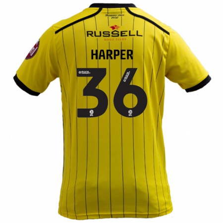 Kandiny Hombre Camiseta Rekeem Harper #36 Amarillo 1ª Equipación 2024/25 La Camisa Chile