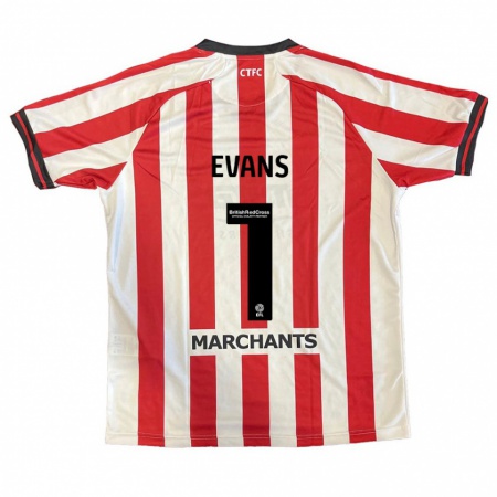 Kandiny Hombre Camiseta Owen Evans #1 Rojo Blanco 1ª Equipación 2024/25 La Camisa Chile