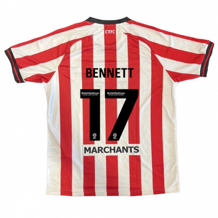 Kandiny Hombre Camiseta Scot Bennett #17 Rojo Blanco 1ª Equipación 2024/25 La Camisa Chile