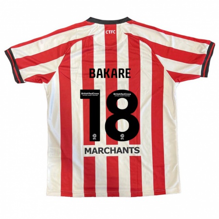 Kandiny Hombre Camiseta Ibrahim Bakare #18 Rojo Blanco 1ª Equipación 2024/25 La Camisa Chile