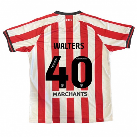 Kandiny Hombre Camiseta Cameron Walters #40 Rojo Blanco 1ª Equipación 2024/25 La Camisa Chile