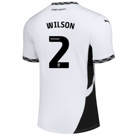 Kandiny Hombre Camiseta Kane Wilson #2 Blanco Negro 1ª Equipación 2024/25 La Camisa Chile