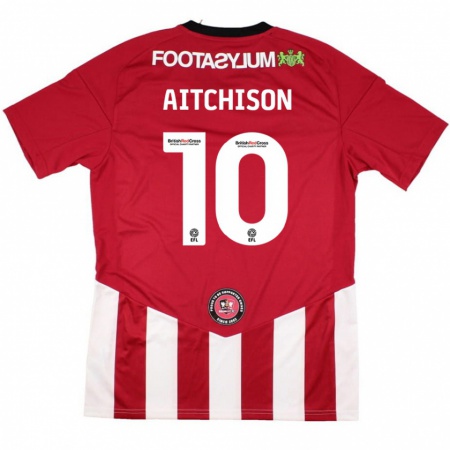 Kandiny Hombre Camiseta Jack Aitchison #10 Rojo Blanco 1ª Equipación 2024/25 La Camisa Chile