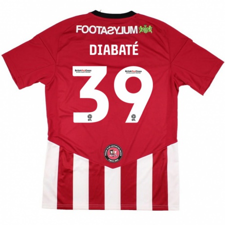 Kandiny Hombre Camiseta Cheick Diabaté #39 Rojo Blanco 1ª Equipación 2024/25 La Camisa Chile