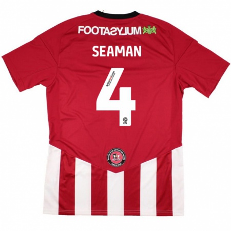 Kandiny Hombre Camiseta Jaydee Seaman #4 Rojo Blanco 1ª Equipación 2024/25 La Camisa Chile