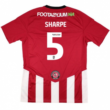 Kandiny Hombre Camiseta Manfy Sharpe #5 Rojo Blanco 1ª Equipación 2024/25 La Camisa Chile