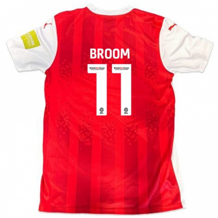 Kandiny Hombre Camiseta Ryan Broom #11 Rojo Blanco 1ª Equipación 2024/25 La Camisa Chile