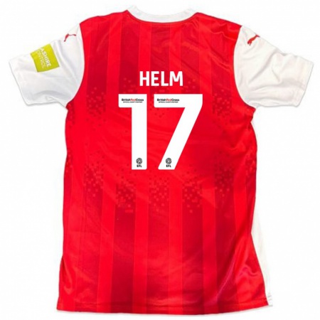 Kandiny Hombre Camiseta Mark Helm #17 Rojo Blanco 1ª Equipación 2024/25 La Camisa Chile