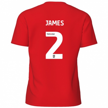 Kandiny Hombre Camiseta Tom James #2 Rojo 1ª Equipación 2024/25 La Camisa Chile