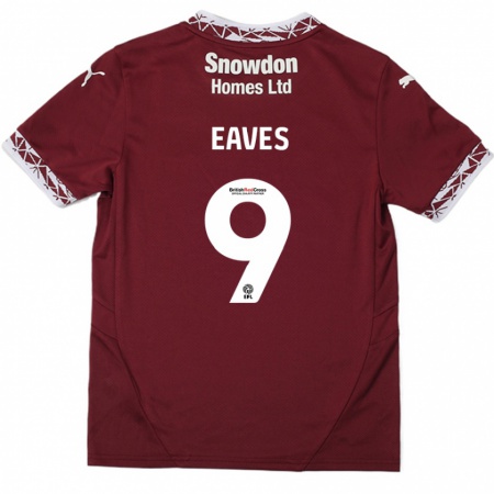 Kandiny Hombre Camiseta Tom Eaves #9 Borgoña 1ª Equipación 2024/25 La Camisa Chile