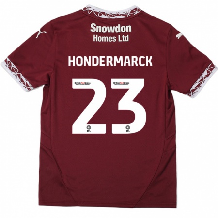 Kandiny Hombre Camiseta William Hondermarck #23 Borgoña 1ª Equipación 2024/25 La Camisa Chile