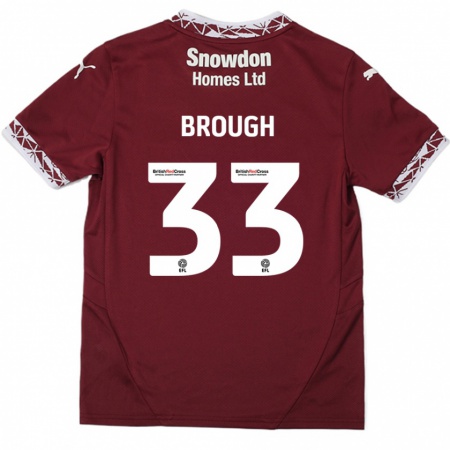 Kandiny Hombre Camiseta Patrick Brough #33 Borgoña 1ª Equipación 2024/25 La Camisa Chile