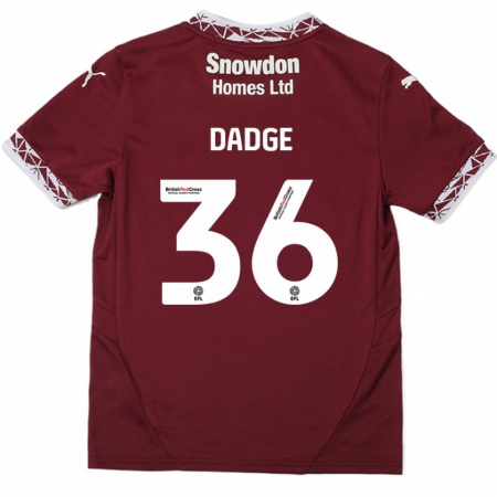 Kandiny Hombre Camiseta James Dadge #36 Borgoña 1ª Equipación 2024/25 La Camisa Chile