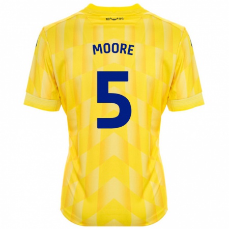 Kandiny Hombre Camiseta Elliott Moore #5 Amarillo 1ª Equipación 2024/25 La Camisa Chile