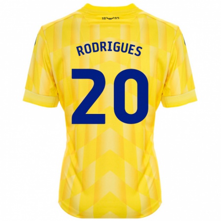 Kandiny Hombre Camiseta Rúben Rodrigues #20 Amarillo 1ª Equipación 2024/25 La Camisa Chile