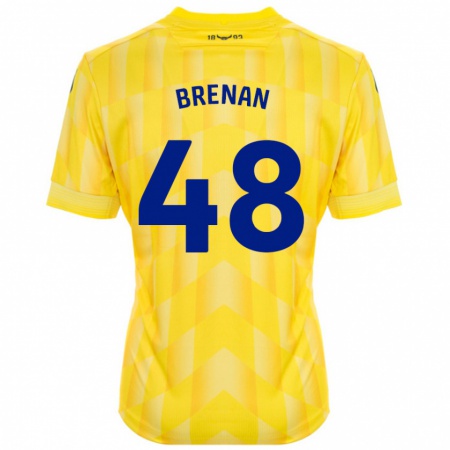 Kandiny Hombre Camiseta Tobias Brenan #48 Amarillo 1ª Equipación 2024/25 La Camisa Chile