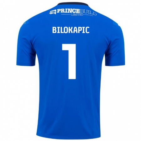 Kandiny Hombre Camiseta Nicholas Bilokapic #1 Azul Blanco 1ª Equipación 2024/25 La Camisa Chile