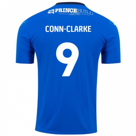 Kandiny Hombre Camiseta Chris Conn-Clarke #9 Azul Blanco 1ª Equipación 2024/25 La Camisa Chile