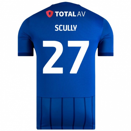 Kandiny Hombre Camiseta Anthony Scully #27 Azul 1ª Equipación 2024/25 La Camisa Chile