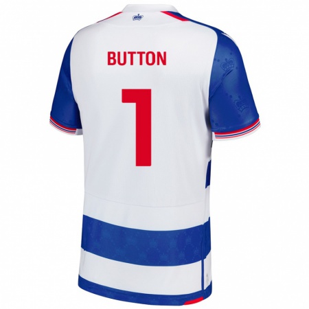 Kandiny Hombre Camiseta David Button #1 Azul Blanco 1ª Equipación 2024/25 La Camisa Chile