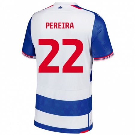 Kandiny Hombre Camiseta Joel Pereira #22 Azul Blanco 1ª Equipación 2024/25 La Camisa Chile