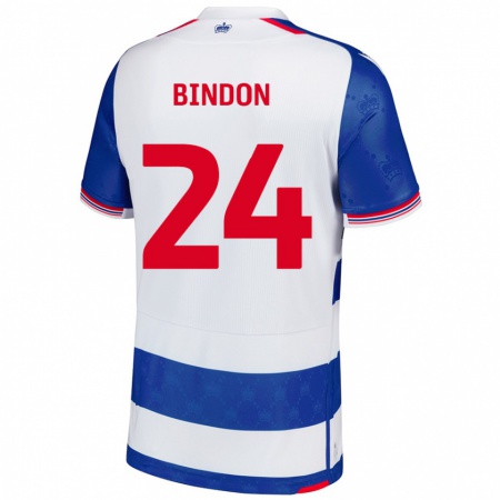 Kandiny Hombre Camiseta Tyler Bindon #24 Azul Blanco 1ª Equipación 2024/25 La Camisa Chile