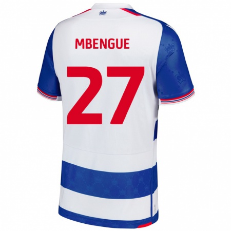 Kandiny Hombre Camiseta Amadou Salif Mbengue #27 Azul Blanco 1ª Equipación 2024/25 La Camisa Chile