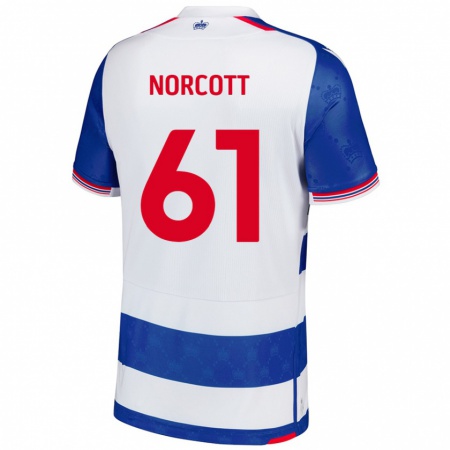 Kandiny Hombre Camiseta Tom Norcott #61 Azul Blanco 1ª Equipación 2024/25 La Camisa Chile