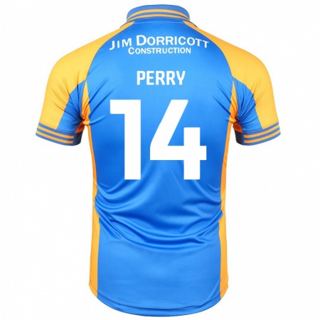 Kandiny Hombre Camiseta Taylor Perry #14 Azul Ámbar 1ª Equipación 2024/25 La Camisa Chile