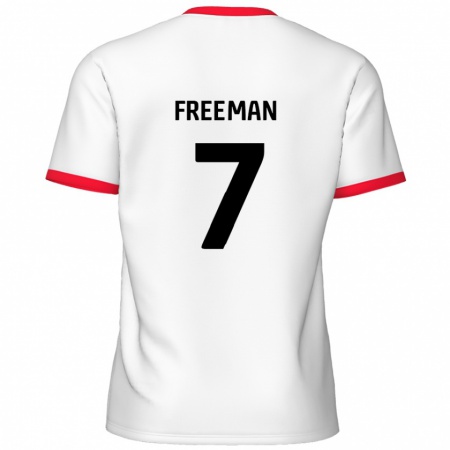 Kandiny Hombre Camiseta Nick Freeman #7 Blanco Rojo 1ª Equipación 2024/25 La Camisa Chile