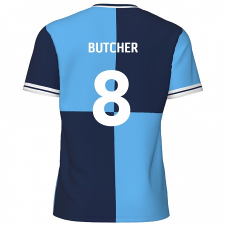 Kandiny Hombre Camiseta Matt Butcher #8 Azul Cielo Azul Oscuro 1ª Equipación 2024/25 La Camisa Chile