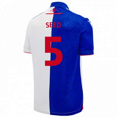 Kandiny Hombre Camiseta Helen Seed #5 Azul Cielo Blanco 1ª Equipación 2024/25 La Camisa Chile