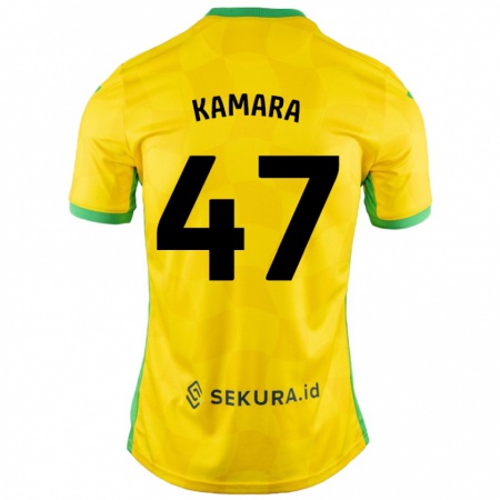 Kandiny Hombre Camiseta Abu Kamara #47 Amarillo Verde 1ª Equipación 2024/25 La Camisa Chile