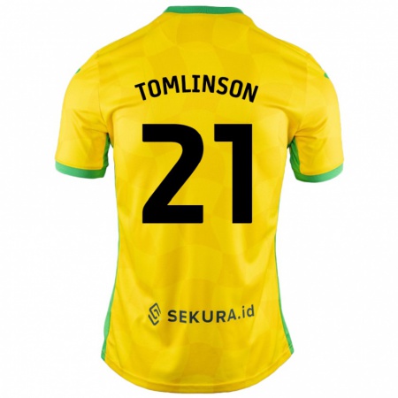 Kandiny Hombre Camiseta Lauren Tomlinson #21 Amarillo Verde 1ª Equipación 2024/25 La Camisa Chile