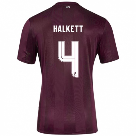 Kandiny Hombre Camiseta Craig Halkett #4 Borgoña 1ª Equipación 2024/25 La Camisa Chile