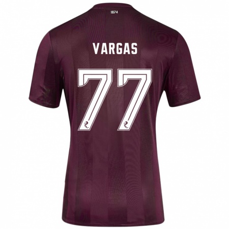 Kandiny Hombre Camiseta Kenneth Vargas #77 Borgoña 1ª Equipación 2024/25 La Camisa Chile