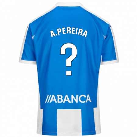 Kandiny Hombre Camiseta Alejandro Pereira #0 Azul Blanco 1ª Equipación 2024/25 La Camisa Chile