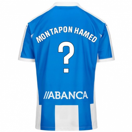 Kandiny Hombre Camiseta Fadil Montapon Hamed #0 Azul Blanco 1ª Equipación 2024/25 La Camisa Chile