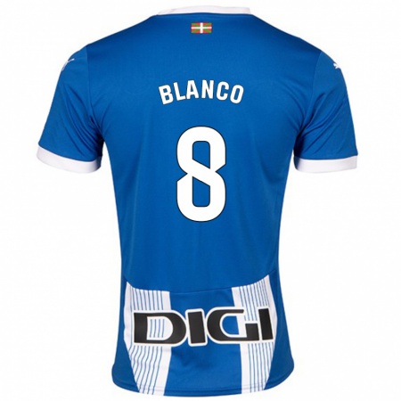 Kandiny Hombre Camiseta Antonio Blanco #8 Azul 1ª Equipación 2024/25 La Camisa Chile